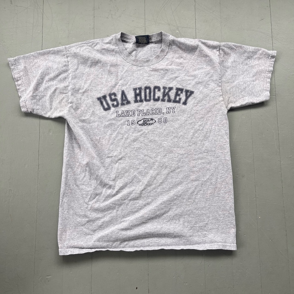 MV Sport USA Hockey Lake Placid Gray Tee
